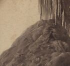 Man Silhouette Ice Formation Under Horseshoe Falls Niagara Falls Stereoview 1865