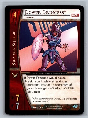 Vs System TCG Power Princess, Zarda #MAV-061 CCG Marvel The Avengers - Image 1 of 2