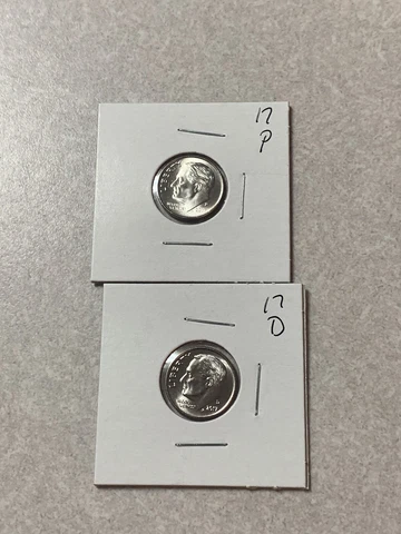 2017 P&D Roosevelt Dimes from Uncirculated Bank Rolls ~ FREE FAST S&H Cover