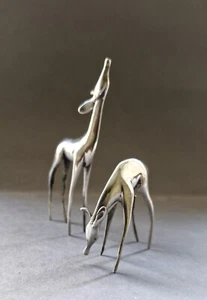 Rare continental zoomorphic 925 sterling silver Deer ornaments c1965 - Picture 1 of 4