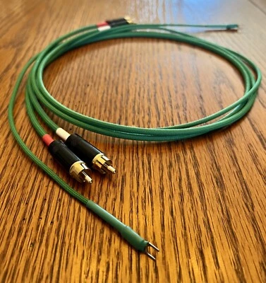 🇺🇸 4 Ft. Turntable Phono RCA Cables w/Gnd JMB CABLE CO.  Dual, AR, Project - Image 1 of 4