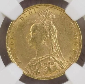 1892 Großbritannien Full Sovereign 0,9170 Feingold 7,9881g Victoria NGC MS 61 - Bild 1 von 5