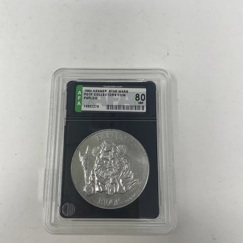 1984 Kenner Star Wars POTF Collectors Coin Paploo Graded AFA 80 NM Rare Cover