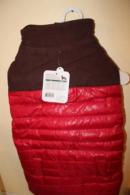 Cordón para mascotas de moda. Chaleco Hinchado Rojo y Marrón Grande Nuevo Foto 1 de 2