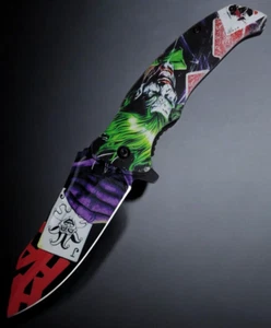 The Joker 4.5" Fantasy Double Sided Printed Handle Assist-Open with Belt Clip - Picture 1 of 3