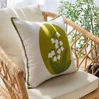 Flower embroidered pillowcase cover with square Nordic style pure cotton