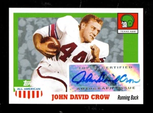 2005 Topps All American JOHN DAVID CROW Texas A&M Aggies Heisman autografo RIP - Foto 1 di 2