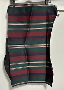 Pieza remanente de tela decorativa a rayas verde marino 17"" x 56"" Preppy años 90 - Imagen 1 de 9