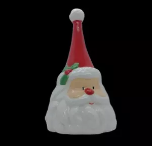 Ceramic Santa Bell Hand Painted 6" Saint Nick Holiday Claus Head Christmas - Picture 1 of 12