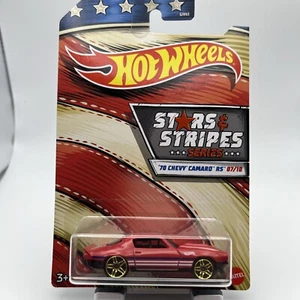 2019 Hot Wheels Stars and Stripes 70 Chevy Camaro RS Red Diecast 1:64 NEW - Picture 1 of 2