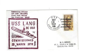 Cubierta naval EE. UU. 1972 USS Lang (DE-1060) - Imagen 1 de 2