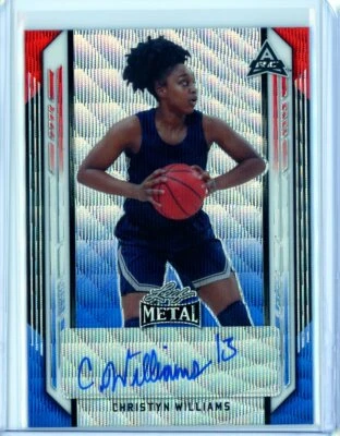 2021-22 Leaf Metal RED WHITE BLUE CHRISTYN WILLIAMS Wave AUTO Autograph RC 4/7 - Image 1 of 2