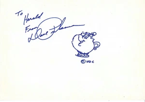 David Pruiksma "Animator - Disney" Zeichnung mit Autogramm signed A4 Karteikarte - Picture 1 of 1