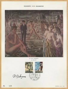 Paul Delvaux (1897-1994) - Belgian painter - Rare signed FDC presentation folder - Picture 1 of 2
