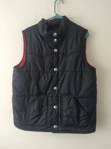 True Religion Black Men's Large Puffer Vest Button Up Has Pockets - Picture 1 of 7