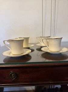 Rare Noritake Sterling Cove 7720 Set Of 4 Cups And Saucers Never Used - Picture 1 of 24