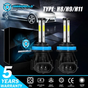 4-Sides H11 LED Headlight Kit Low Beam Bulb Super Bright 2200W 6500K Free Return - Picture 1 of 12
