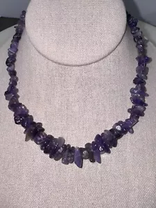 Vintage Amethyst Stone Chip Graduated Necklace - Picture 1 of 4