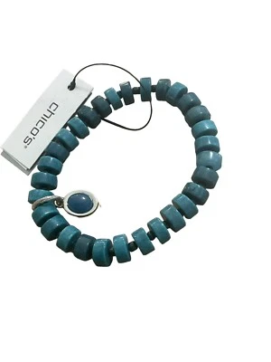 Pulsera elástica Chico’s Scandi azul ágata caída precio de venta sugerido por el fabricante $35 nueva con etiquetas Foto 1 de 3