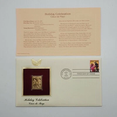3 Holiday Celebration 22kt Gold Stamp First Day Issue 32 Cent Oct 22, 1997 STP39 - Image 1 of 3