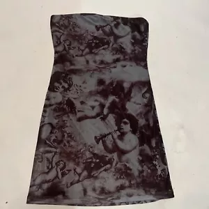Motel Strapless Lined Mini Dress Angel Art Purple - Picture 1 of 12
