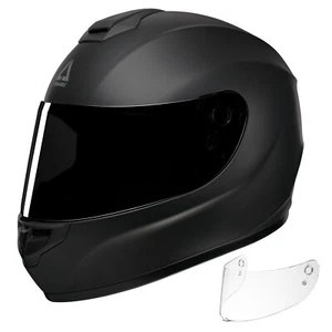 TRIANGLE Full Face Motorcycle Helmets for Men with Clear and Tinted Visor - Picture 1 of 43