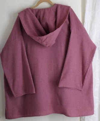 Chaqueta Abrigo Coche Capucha Eskandar O/S 1 ROSA 82% CACHEMIR POLAR JERSEY Foto 1 de 4