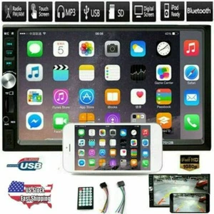 Double 2 Din Car Stereo Radio 7" Bluetooth USB AUX TF IOS/Android MP5 Player - Picture 1 of 12