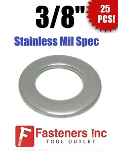 (Qty 25) 3/8" ID x .625 OD x 1/16" Stainless Steel AN Flat Washer Series 9C616 - Picture 1 of 4