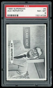Tarjeta Topps Superman 1966 #04 Ace Reporter PSA 8 - Imagen 1 de 4