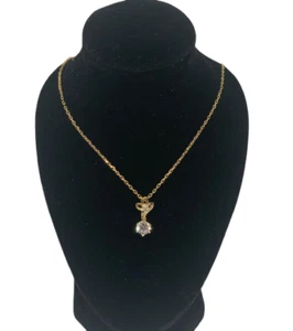 925 STERLING SILVER NECKLACE WITH ROSE PENDANT GOLD / ROSE / SILVER 3 GR - Picture 1 of 9