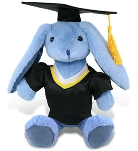 PLUSH GRADUATION - SUPER-SOFT PLUSH - BABY BLUE RABBIT 8" - Picture 1 of 6