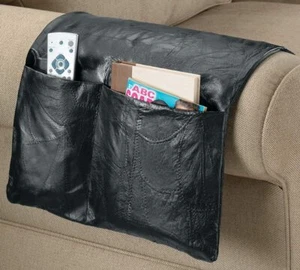 Sofa Chair Armrest Remote Control Leather Storage Organizer Caddy Pocket Holder - Picture 1 of 4