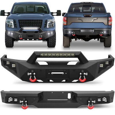 For Nissan Titan XD 2016-2025 Front or Rear Bumper with Winch & Sensor Holes - Image 1 of 4