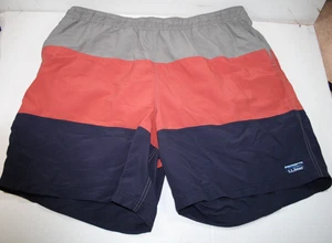 LL BEAN Board Shorts Mens xxL Gray Colorblock Swim Trunks Logo - Picture 1 of 8
