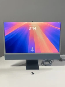 Apple iMac 24-inch 2021 M1 8-Core 8GB RAM 512GB SSD 8-Core GPU (Blue) - Picture 1 of 11
