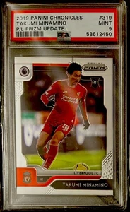 2019 Panini Chronicles Prizm Update #319 TAKUMI MINAMINO Liverpool RC Mint PSA 9 - Picture 1 of 2