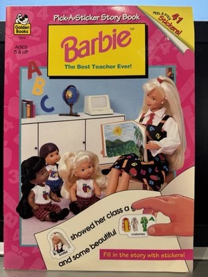 Golden Books Barbie Pick a Sticker Best Teacher Ever Paperback - Image 1 of 4
