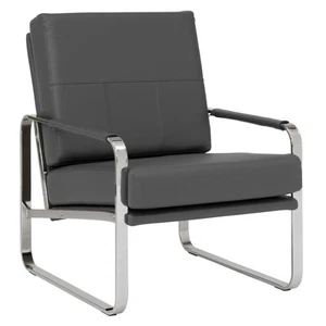 Studio Designs Home Allure Blended Leather Accent Arm Chair, 250, Smoke Grey/... - Picture 1 of 7