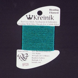 Kreinik Blend - 55 Yards of #029 Turquoise Metallic Blending Filament #B22 - Picture 1 of 4