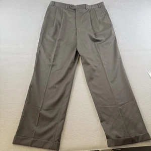 Polo Ralph Lauren Pantalones Para Hombre 100% Lana-Laine, Dobladillo Puños Super 100s 38x32 Oliva - Imagen 1 de 8
