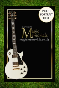 Grabstein Granit Denkmal mit Gitarrenmotiv, maßgeschneiderte hochauflösende Fotos & Buchstaben - Bild 1 von 8