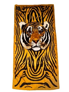 Toalla de Playa Vintage BANANA CLUB Estampado Tigre 100% Algodón Pima Perú Nuevo Antiguo Stock - Imagen 1 de 4