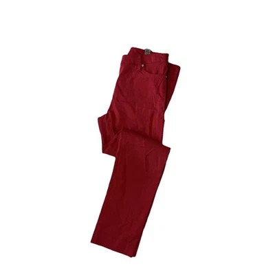 Mujeres Larry Levine Pantalones Cortos de Algodón Elástico Capris Coral Talla 12 Rojo Jean Foto 1 de 4