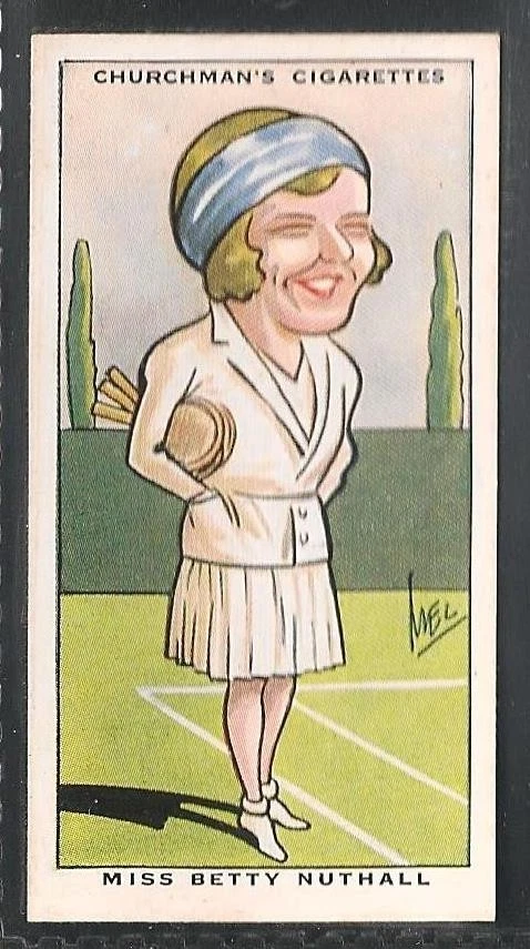 CHURCHMAN, Sporting Celebrities, MISS B NUTHALL, TENNIS (GB), No.46, VG/Ex, 1931 - Image 1 of 1