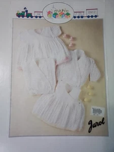 Baby Dresses, Cardigan, Vest - Plymouth Yarn Knitting Pattern E917 - DK 16"-22" - Picture 1 of 3