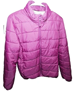 Lightweight Pink Nylon Puffer Jacket ** EG WOMEN - Picture 1 of 3