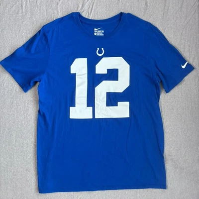 Camiseta Nike Andrew Luck Indianapolis Colts 12 Jersey Masculina Grande Azul NFL - Imagem 1 de 4