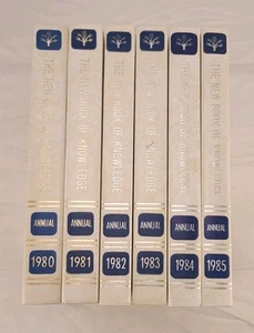 The New Book of Knowledge Annuals Grolier 1980 1981 1982 1983 1984 1985 Set - Picture 1 of 10