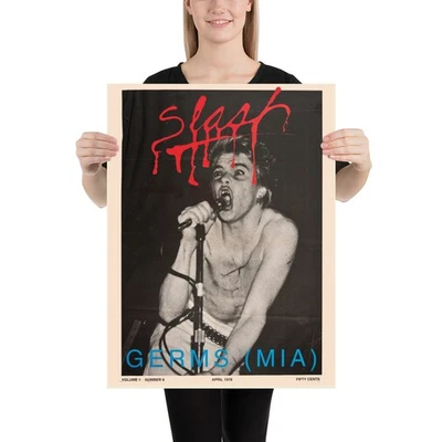 GERMS (MIA) SLASH - 18"x24" ART PRINT LA PUNK ROCK 70s Home Decor  - Imagem 1 de 2